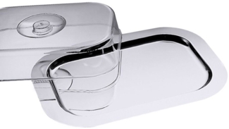 Contacto Tablett, Edelstahl, Edelstahl 18/0, mit Haube, auch als Tortenplatte, rechteckig, 43x31cm