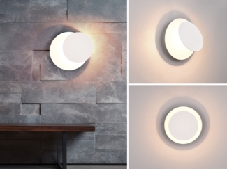 2er SET LED Wandlampen Weiß verstellbar für indirekte Beleuchtung, Ø 18cm