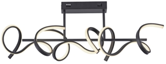 LED Deckenleuchte, schwarz, geschwungen, Dimmer, L 82 cm