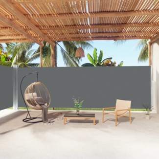 vidaXL Seitenmarkise Ausziehbar Anthrazit 200x1000 cm 318044