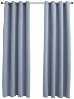 vidaXL Verdunkelungsvorhänge mit Metallösen 2 Stk. Grau 140x225cm 134427