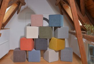 H.O.C.K. Sitzhocker H.O.C.K. Lucky Hocker Cube eckig 45 x 45 x 45 cm bordeaux col. 80, Hocker, Barhocker & Sitzhocker, Schminktischhocker, Wohnzimmer Hocker