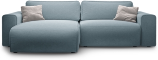 Micadoni Ecksofa Victor 3-Sitzer Links Strukturierter Stoff Hellblau