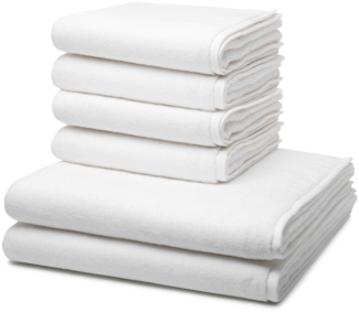 Ross Sensual Skin 6 tlg. Frottier-Set - 4 X Handtuch (50 X 100cm), 2 X Duschtuch (75 X 140cm) - 500 g/m2 - Weiß