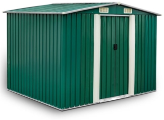 Geräteschuppen Gerätehaus Gartenhaus Giebeldach Metall grün 257x205x178 cm