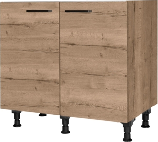 nobilia® Spülenschrank "Structura", vormontiert, mit höhenverstellbaren Sockelfüßen, Breite 90 cm
