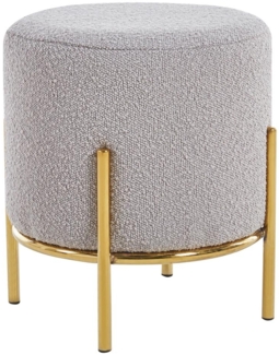 Polsterhocker in Taupe und Gold 35 x 35 x 38 cm