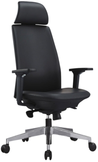 Bürosessel Ergo Lux / RFO-5531 005-01 HPI 100.000216, Aluminium, Kunstleder, Leder, Schwarz, 67 x 118 x 69 cm