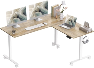 L-förmiger Elektrischer Schreibtisch Höhenverstellbar - 160x140 cm Stehpult