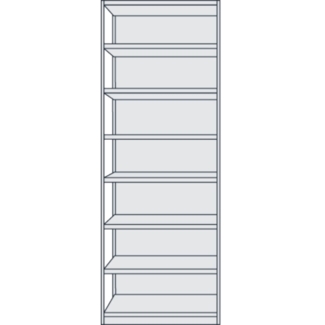 Kerkmann Büroregal Progress 500 Grundregal BxTxH 75 x 30 x 260 cm 8 Böden m