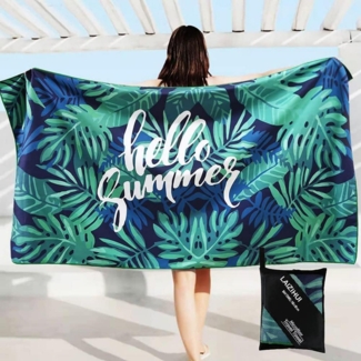 LAIZIHUI Microfaser Strandtuch 160x80cm sandfrei saugstark leicht