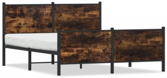 vidaXL Metallbett ohne Matratze Räuchereiche 140x190 cm 3301351
