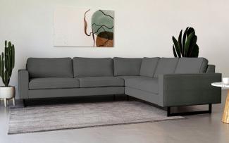 Places of Style Ecksofa Pinto, 250/290 cm, langer Schenkel, XXL, Ottomane, Cord, Feincord, Luxus-Microfaser Leder und Chenille