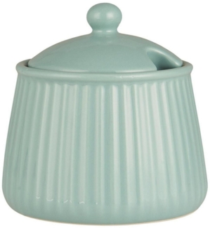 Ib Laursen - Zuckerdose Zuckerschale Mynte Rillen Keramik 2028 green tea 10