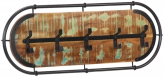 vidaXL Wandgarderobe mit 5 Haken Altholz Massiv 4013508