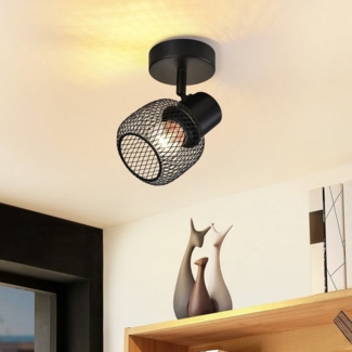 Nettlife Deckenstrahler 1/2/3/4 Flammig Schwarz Strahler, Schwenkbar 330°, LED wechselbar, Flur Küche Kinderzimmer Wohnzimmer Schlafzimmer