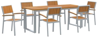 vidaXL Garten Essgruppe 7 pcs Grau Massivholz Akazie 3284357