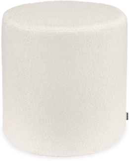 H.O.C.K. Sitzhocker H.O.C.K. Fino Hocker rund Pouf Teddystoff Bouclé ø45x45 cm weiß ecru, Hocker, Barhocker & Sitzhocker, Schminktischhocker, Wohnzimmer Hocker