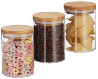 3er Set Vorratsdosen aus Glas 600 ml