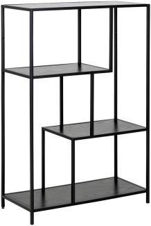 Regal >Carney< in Schwarz/matt aus Metall - 77x114x35cm (BxHxT)