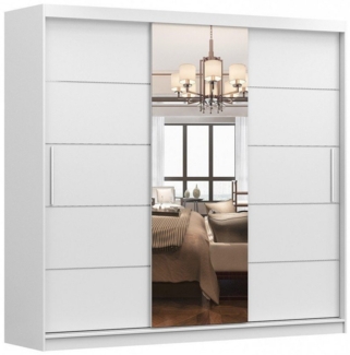 MOEBLO Kleiderschrank BEN 23 (Schwebetürenschrank 2-türig Schrank Garderobe Schiebtüren Schlafzimmer, mit Spiegel) (BxHxT):233 x 218 x 61 cm