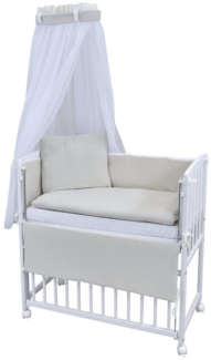 Baby-Delux Beistellbett Babybett Interlock Soft, Stillbett 90x40 weiß höhenverstellbar, Matratze inkl. komplett Set