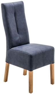 Polsterstuhl Fullerton / Fabius, Echtholz, Stoff, Blau, 44 x 103 x 63 cm