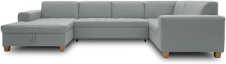 DOMO. collection Sugar Wohnlandschaft, Sofa, Couch, Polstergarnitur, Moderne U-Form, Mint, 162 x 333 x 199 cm