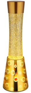 LED Lavalampe, Glitzer 3D Effekt, goldfarben, H 40,6 cm
