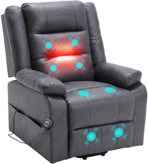 Elektrischer Fernsehsessel Relaxsessel mit Massage Wärmefunktion Grau