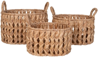 House Nordic Körbe, Wasserhyazinthe, natur, 3er Set