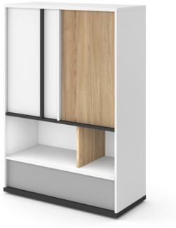 Highboard Imola Kommode 90cm weiß graphit grau Salisbury Eiche