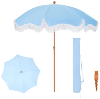 PHI VILLA Sonnenschirm, ideal für Strand- und Gartenaktivitäten, Stabiler Sonnenschirme für Sand mit Neigepfosten UV-Schutz 50+