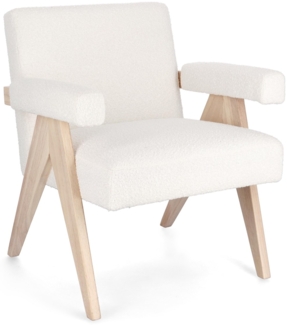 Sessel Faiza aus Stoff, Weiß