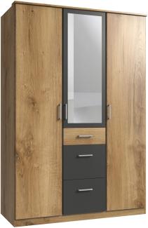 Kleiderschrank >Click< (B/H/T: 135x198x58 cm) in Plankeneiche-Nachbildung