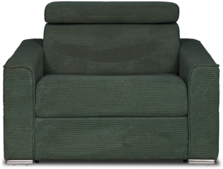 Vente-unique - Schlafsessel Express - Cord-Velours Grün - Liegefläche 70 cm - Matratze 14 cm - VIZIR