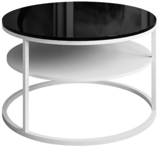 Lookway Couchtisch CIRI Hochglanz mit Ablage (1 Tisch), Durchmesser: ⌀70 cm