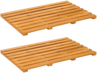 vidaXL Badematte Uni Braun 100x53 cm Holz 42025258