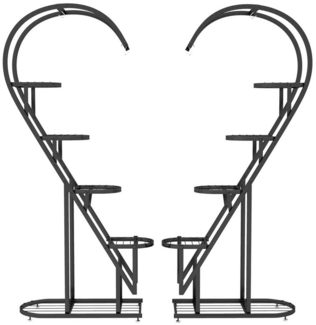 COSTWAY Blumenständer (2 St), Herzförmig, 5-stufiger Pflanzenständer, mit Haken