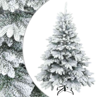 vidaXL Künstlicher Scharnier-Weihnachtsbaum schneebedeckt Weiß 120 cm 42019316