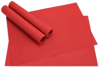 matches21 HOME & HOBBY Platzset Tischset BORDA 4er Rot Tischunterlage als Tischdeko, (4-St), modernes Esstisch Platzdeckchen als abwaschbarer Tischuntersetzer