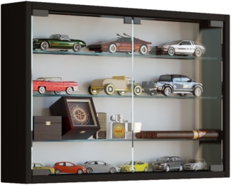 VCM Wandvitrine Mandosa 912947 Schwarz H. 40 x B. 60 x T. 10 cm