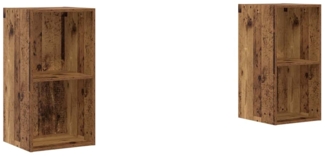 vidaXL Wand TV Schrank 2 pcs Altholz 37 x 37 x 72 cm Holzwerkstoff 3393555