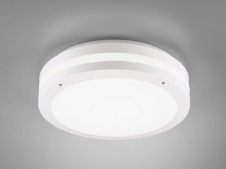 Runde LED Außendeckenleuchte Wandlampe KENDAL in Weiß matt