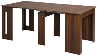 HOMCOM Klapptisch Esstisch ausziehbarer (Esszimmertisch, 1-St, Küchentisch), für Wohnzimmer Esszimmer Modernes Design Braun 180 x 85 x 75cm