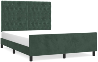 vidaXL Bettgestell ohne Matratze Dunkelgrün 140x190 cm Samt 3125937