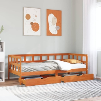 vidaXL Tagesbett mit Schubladen ohne Matratze 90x190 cm Massivholz 3302091