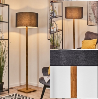 hofstein Stehlampe Stehlampe aus Metall/Holz im modernen Boho-Design, Stehleuchte mit Schirm aus Stoff, Ø 50 cm, 170 cm, E27, Fußschalter