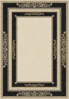 Belle Arti Teppich Teppich Läufer Florenz schwarz gold 80 x 200 cm, Rechteckig, Kurzflor Schlafzimmer Flur Läufer Viskose Seidenglanz Rund Orient