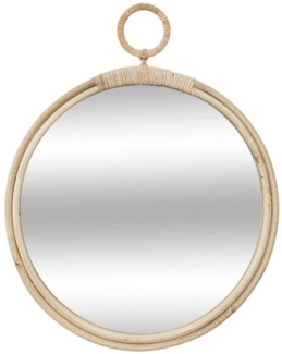 Spiegel, Rattan, rund, Durchmesser 38 cm, beige